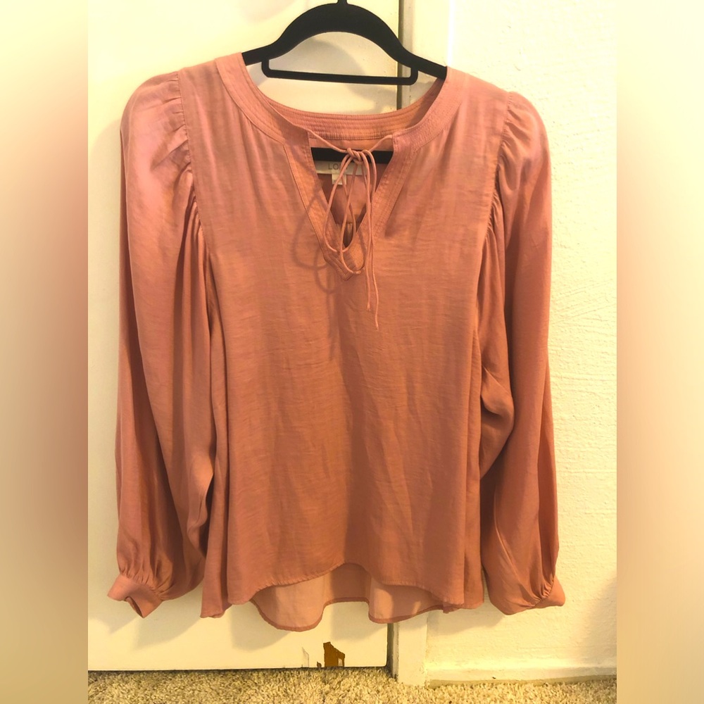Blush pink flowy Loft top